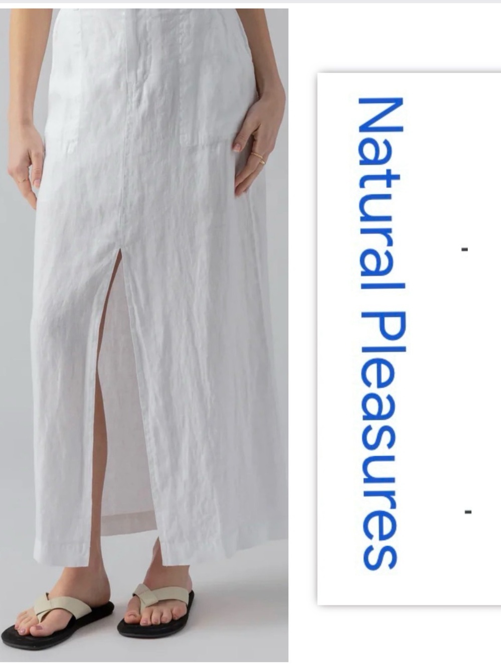 Natural Pleasures White Linen Beach Slip Skirt